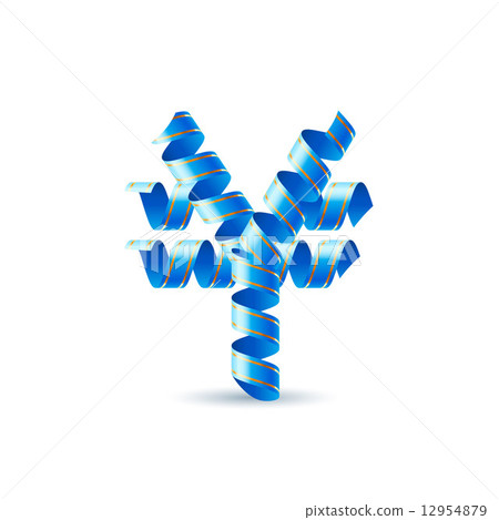 Yen sign made of spiral ribbon 12954879