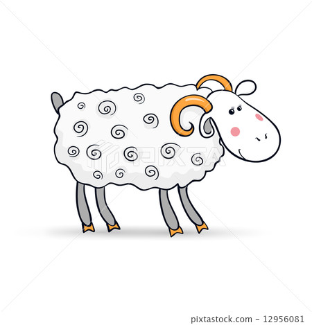Beautiful cute vector sheep, symbol of the new year 12956081