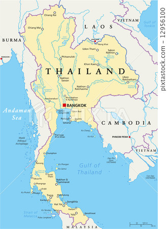 Thailand On World Political Map Thailand Political Map - Stock Illustration [12956100] - Pixta