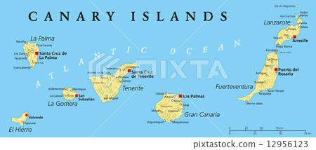 Canary Islands Political Map - Stock Illustration [12956123] - PIXTA