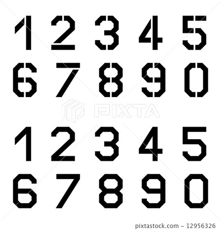 stencil angular font numbers 12956326