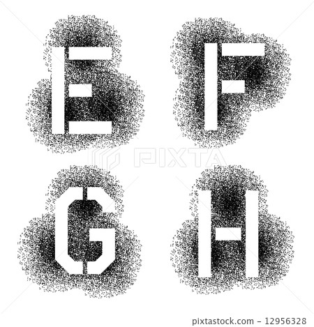 stencil angular spray font letters E F G H stencil angular spray font letters E F G H 12956328