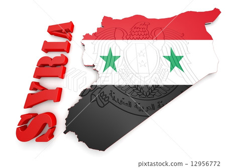 Map illustration of Syria with map Map illustration of Syria with map 12956772
