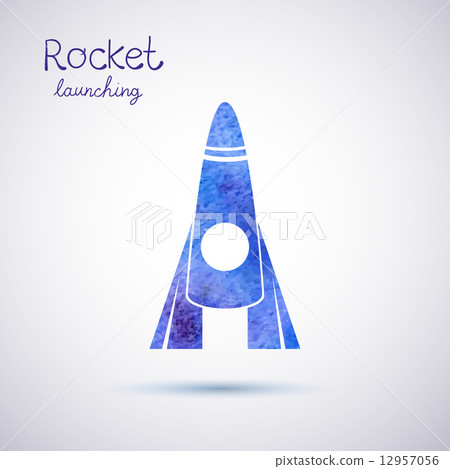 Vector watercolor rocket icon Vector watercolor rocket icon 12957056
