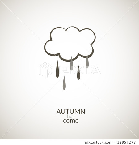 Cloud with raindrops autumn icon - Stock Illustration [12957278] - PIXTA