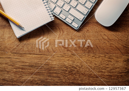 Devices, Pencil and Notes on Desk with Copy Space Devices, Pencil and Notes on Desk with Copy Space 12957367