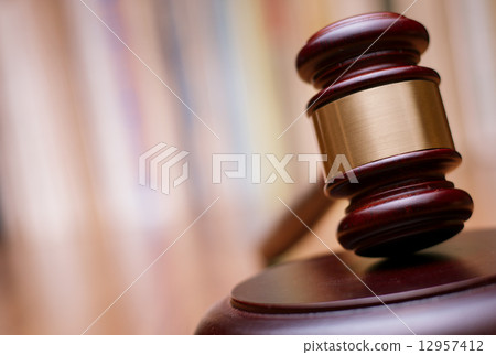 Close up Wooden Law Gavel on the Table 12957412