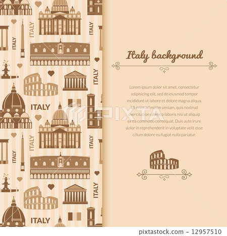 Landmarks of Italy background with space for text 12957510