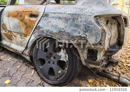 Completely burnt car Completely burnt car 12958508