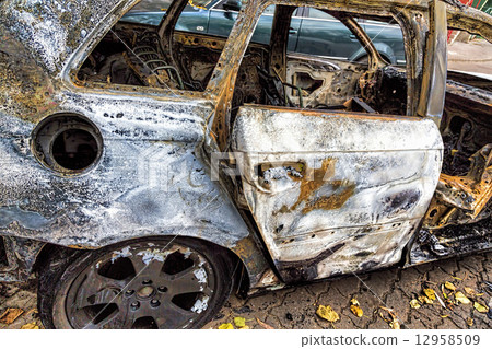 Completely burnt car Completely burnt car 12958509