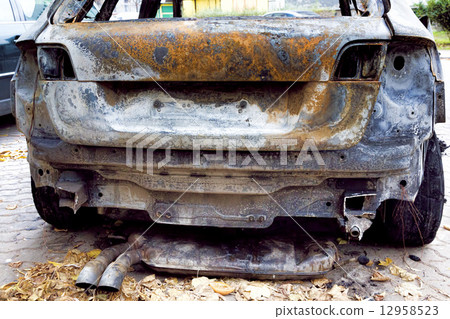 Completely burnt car Completely burnt car 12958523