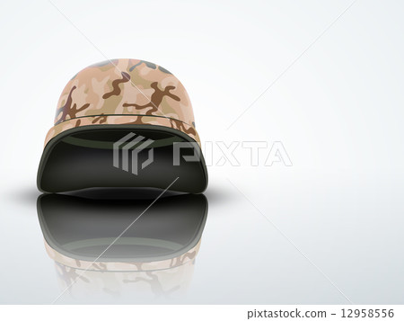 Light Background Military helmet with camo pattern 12958556