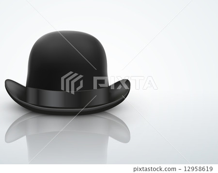 Light Background Black bowler hat 12958619