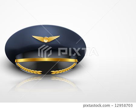 Light Background Aviator Peaked cap of the pilot. Light Background Aviator Peaked cap of the pilot. 12958703