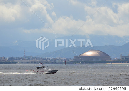 "Fukuoka dome" viewed from the top of Hakata bay (Fukuoka city, Fukuoka prefecture) 12960596