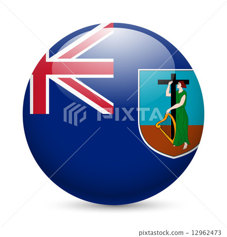 A badge in colours of Montserrat flag 12962473