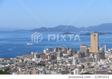 Takamatsu city and ferry, Seto Inland Sea such as Shodoshima Takamatsu city and ferry, Seto Inland Sea such as Shodoshima 12963032