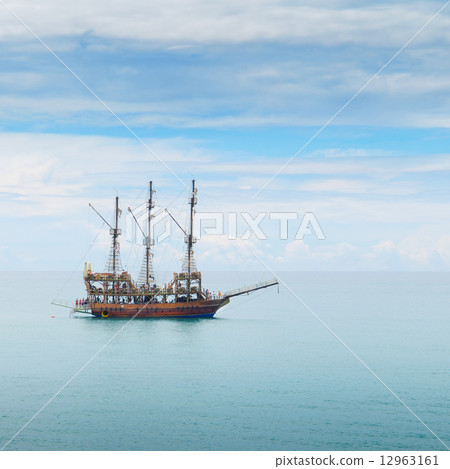sailing boat in the sea sailing boat in the sea 12963161