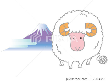 Sheep and Mt. Fuji 12963358
