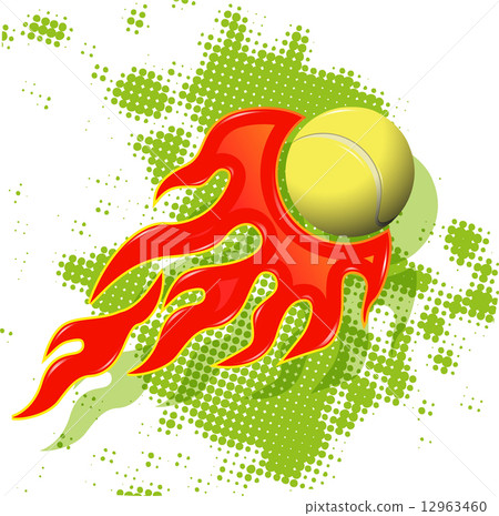 tennis ball on fire 12963460
