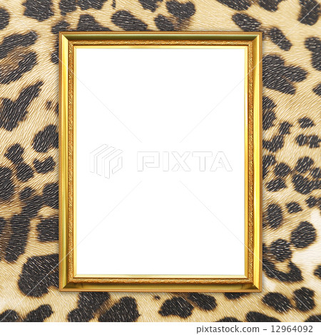 golden frame with leopard texture background golden frame with leopard texture background 12964092