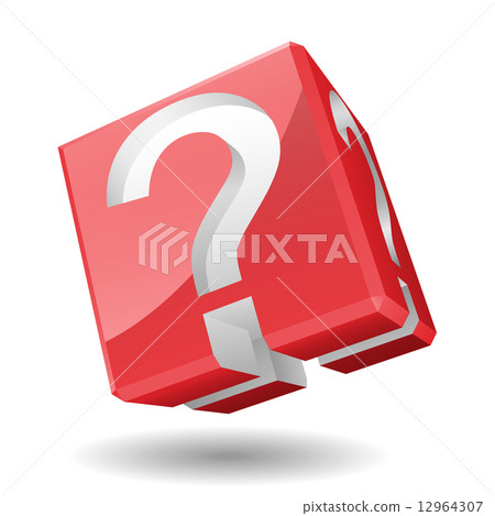Vector Illustration of 3D cube with question mark symbol. 12964307