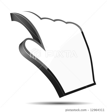 3D Curled Cursor Hand Pointer, Vector Illustration. 3D Curled Cursor Hand Pointer, Vector Illustration. 12964311