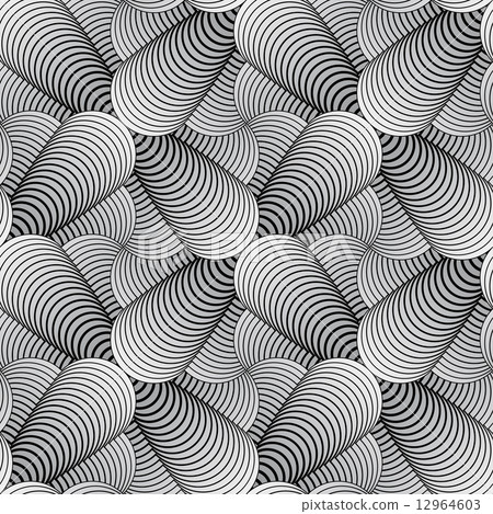 Abstract Geometric Stylized Conic Petals Vector Seamless Pattern 12964603