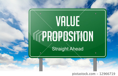 Value Proposition on Highway Signpost. Value Proposition on Highway Signpost. 12966719