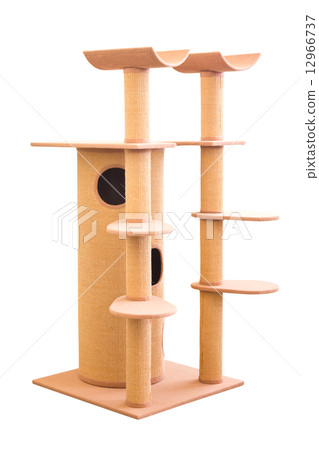 Huge cat house isolated on white. 12966737