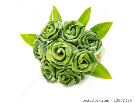 Rose of Pandan leaf isolated on white. Rose of Pandan leaf isolated on white. 12967159