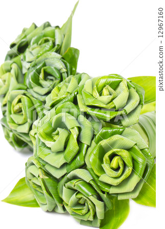 Rose of Pandan leaf isolated on white. Rose of Pandan leaf isolated on white. 12967160