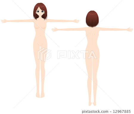 A female nude illustration 2 cut spreading arms 12967885