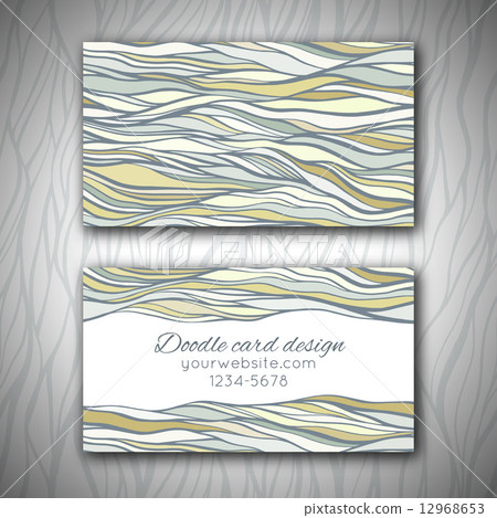 Abstract doodle business card template 12968653