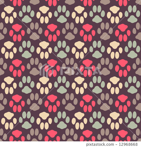 Seamless pattern with animal footprint texture Seamless pattern with animal footprint texture 12968668