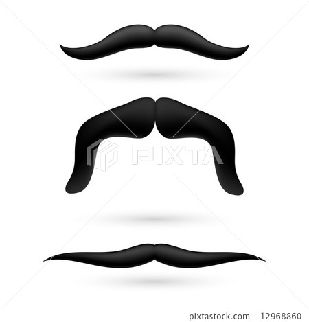 A set of three moustache - Stock Illustration [12968860] - PIXTA