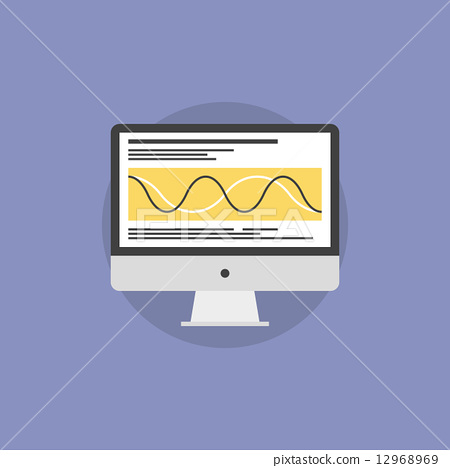 圖庫插圖: data processing flat icon illustration