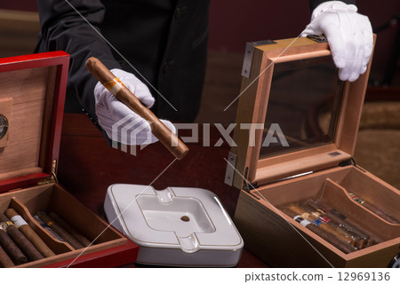 Handsome man with cigar 12969136