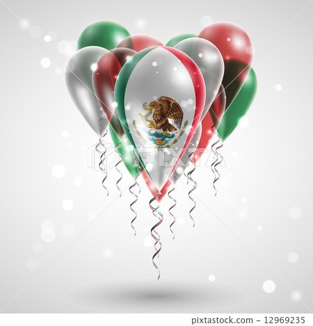 Flag of Mexico on balloon 12969235