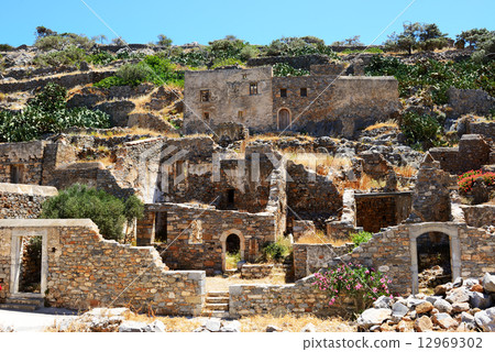 The buildings on Spinalonga Island, Crete, Greece The buildings on Spinalonga Island, Crete, Greece 12969302