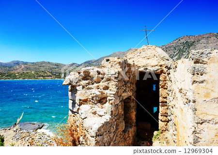 The building on Spinalonga Island, Crete, Greece The building on Spinalonga Island, Crete, Greece 12969304