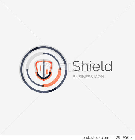 Thin line neat design logo, shield icon 12969500
