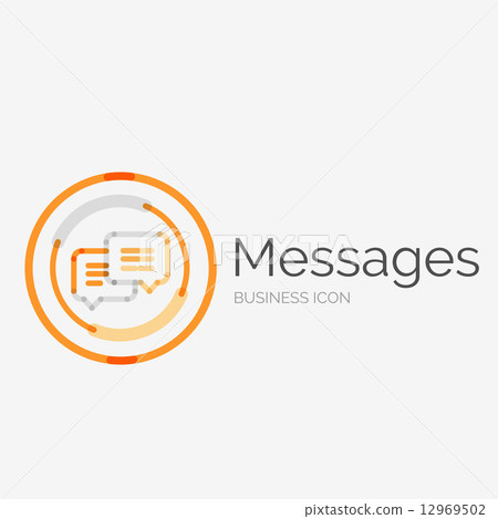 Thin line neat design logo, messages concept Thin line neat design logo, messages concept 12969502