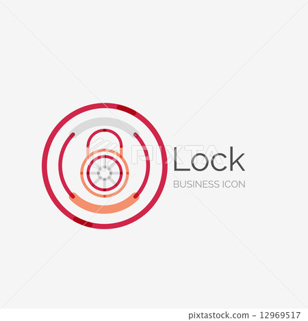 Thin line neat design logo, lock concept Thin line neat design logo, lock concept 12969517
