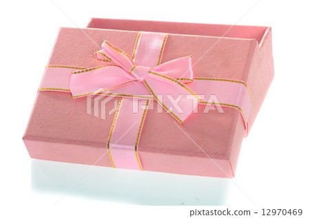 Open pink gift box isolated on white. 12970469