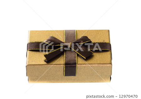 Brown gift box isolated on white. 12970470