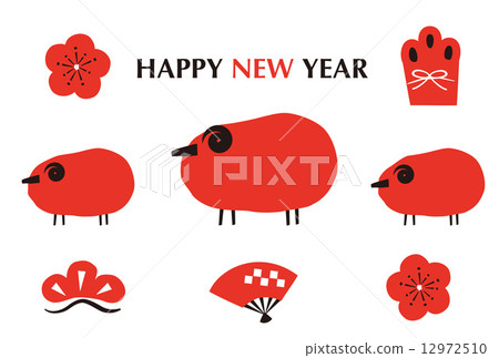 New year's card template & New Year's material New year's card template & New Year's material 12972510