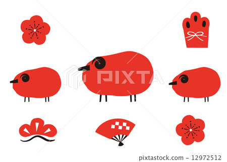 New year's card template & New Year's material New year's card template & New Year's material 12972512