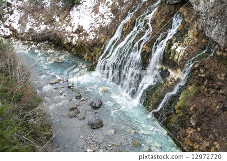 White beard waterfall and Biei river White beard waterfall and Biei river 12972720