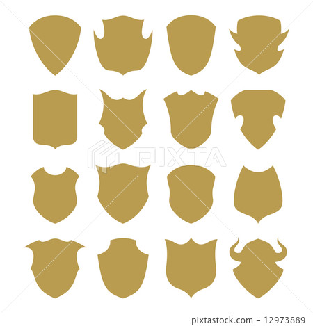 Golden shield silhouette Golden shield silhouette 12973889
